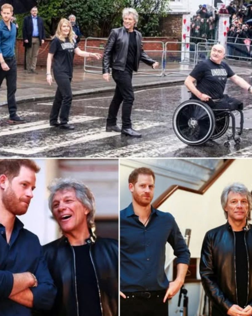 Prince Harry and Jon Bon Jovi recording